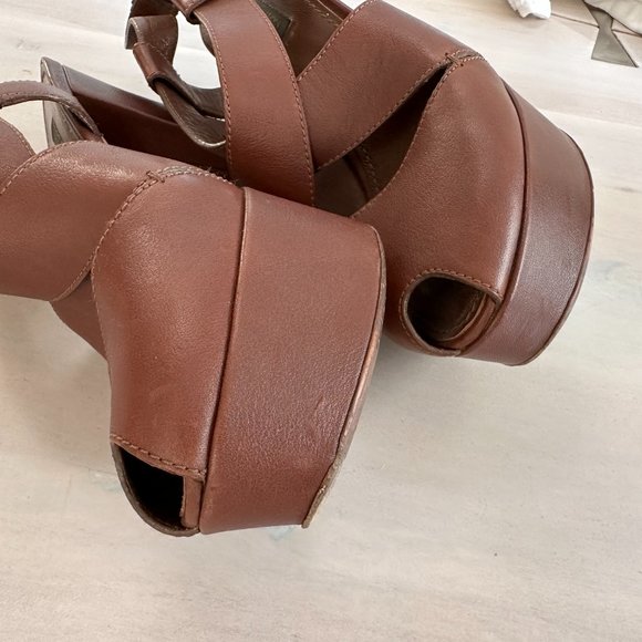 RARE Louis Vuitton High Heel Sandals in Cognac leather  Size  38 - Picture 11 of 14